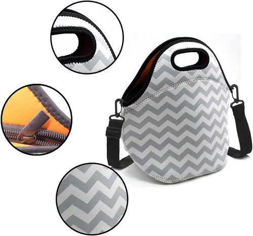 Vista 5 de Bolsas de almuerzo de neopreno, bolsas aisladas para almuerzo, bolsa de refrigerador para niños de la escuela, adolescentes, niñas, mujeres, viajes