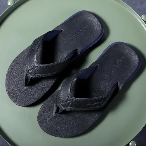 Vista 6 de AX BOXING - Chancletas de cuero para hombre, sandalias tipo pata de gallo, casuales y cómodas