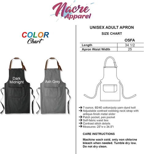 Vista 7 de NACRE APPAREL Delantal con pechera personalizado para hombres y mujeres, añade tu diseño de logotipo, diseño de foto, delantal de chef personalizado