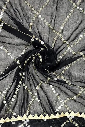 Vista 5 de Chandrakala Dupatta de gasa para mujer, chal bufanda envolvente Chunni (D238-P)