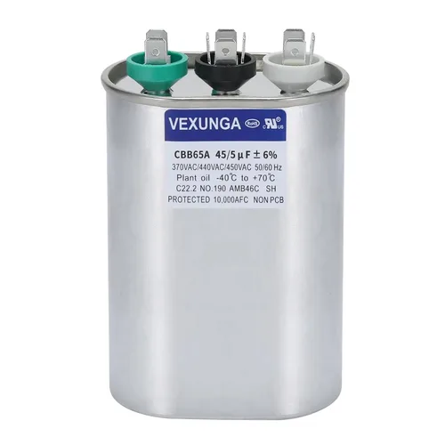 Vista 68 de VEXUNGA Capacitor Dual de Arranque Redondo A/C de 50/5 uF 50+5 MFD 370VAC o 440VAC CBB65 CBB65B Capacitores de Aire Acondicionado para Motor