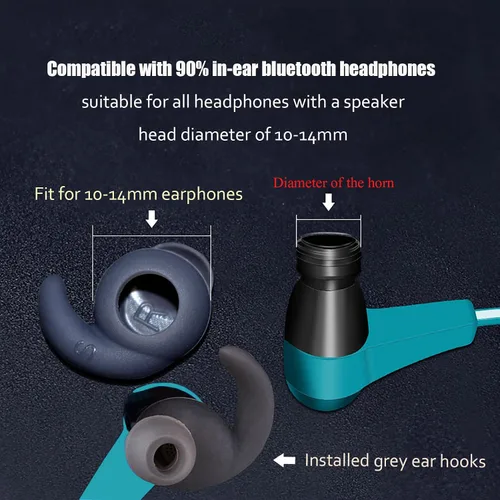 Vista 3 de 3 pares de ganchos de silicona Eartip Eartips auriculares auriculares compatibles con Synchros Reflect BT Sports auriculares inalámbricos Bluetooth