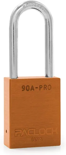 Vista 66 de PACLOCK Candado de la serie 90A-PRO, compre American Act obediente, aluminio anodizado marrón, cilindro de 7 pines de alta seguridad con 1 llave por