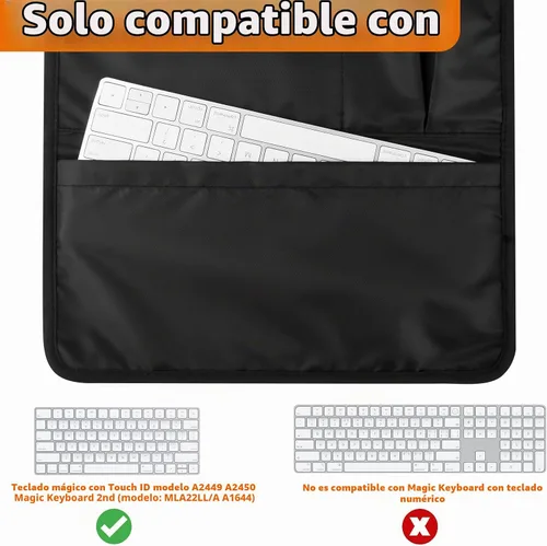 Vista 4 de Funda de viaje compatible con teclado mágico + mouse + trackpad