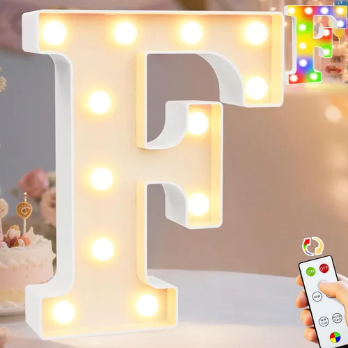 Vista 63 de Pooqla Letras con luces LED de marquesina, letras decorativas iluminadas en blanco cálido y blanco frío, letras del alfabeto iluminadas para niños