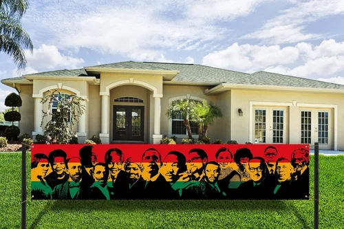 Vista 2 de Nepnuser Cartel de valla del mes de la historia negra Afroamericano National Holiday Party Decoración Famous People Home Garden Outdoor Hanging