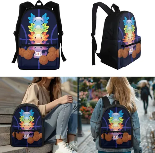 Vista 9 de FOR U DESIGNS Fuego baloncesto impreso niños escuela mochilas viaje mochila libro bolsa