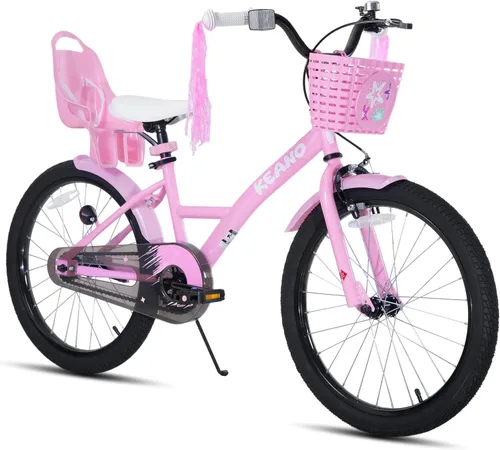 Vista 12 de KEANO Zinnia 14 16 20 Inch Kids Bike for Girls Ages 3-10 Years, Girls' Bikes with Training Wheels, Streamers, Basket and Doll Seat, Children Bicycles