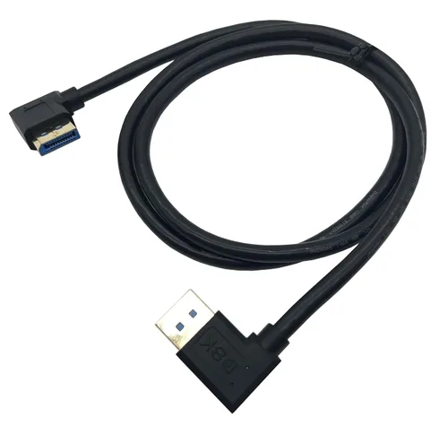 Vista 3 de Cable DisplayPort macho a macho en ángulo recto de 3.3 pies 8K@60Hz, soporta 8K/60Hz, 4K/144Hz, 2K/165Hz, transferencia de datos de 32.4Gbps