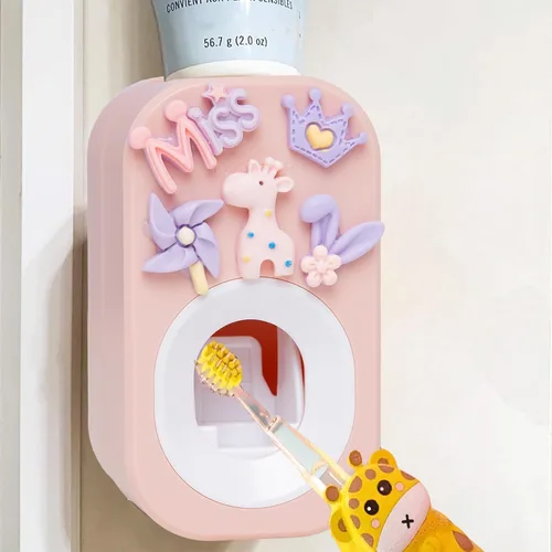Vista 10 de Dispensador automático de pasta de dientes montado en la pared para baño, exprimidor de pasta de dientes para niños y ducha familiar