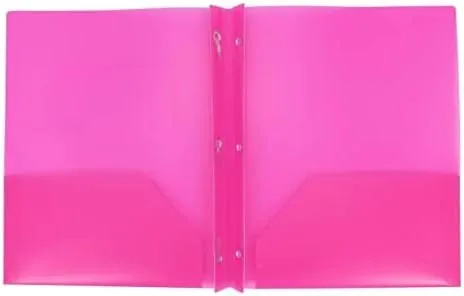 Vista 5 de Carpeta de plástico tamaño carta con bolsillos y 3 puntas de metal (negro)
