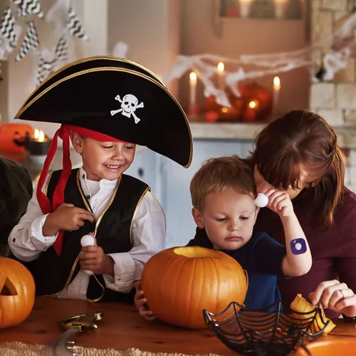 Vista 5 de 25 parches adhesivos para Dexcom G7, 5 estilos de patrón de Halloween, parches de sensor CGM, impermeables, a prueba de sudor, calcomanías