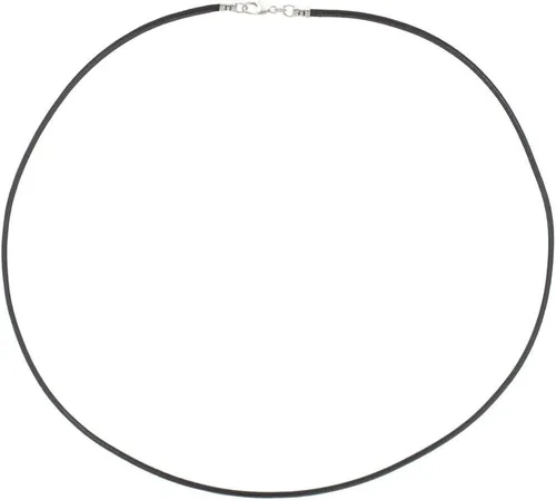 Vista 2 de DragonWeave Sterling Silver 1.8mm Fine Black Leather Cord Necklace - Any Length