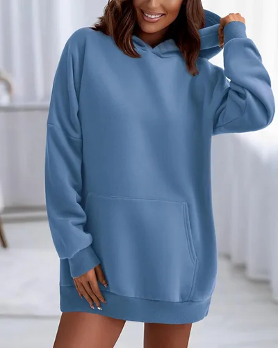 Vista 3 de BTFBM Sudaderas con capucha de gran tamaño para mujer, sudadera con capucha de forro polar, casual, manga larga, suéter de otoño e invierno, moda
