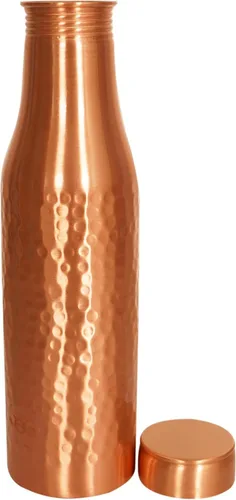 Vista 9 de Botella de agua de cobre de 34 onzas, botella de agua grande de cobre para beber, recipiente multicolor ayurvédico 100% puro para botella de tapa a