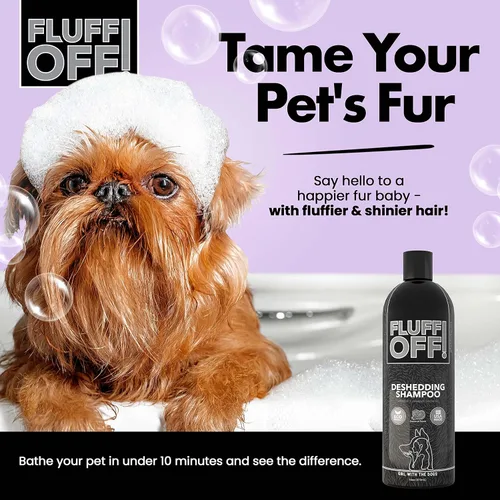 Vista 4 de Fluff Off! by Girl With The Dogs, Champú y acondicionador natural para perros y gatos, paquete de 16 onzas