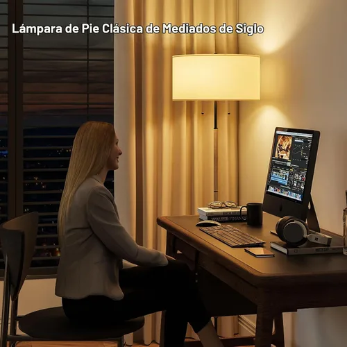 Vista 3 de Karjoefar Lámpara de pie de mediados de siglo de 2 luces de 3