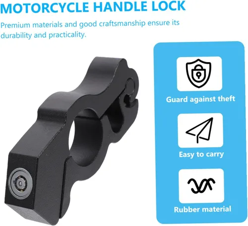 Vista 3 de Cerradura de seguridad para motocicleta, 1 juego de cerradura de bocina, cerradura de acelerador, cerradura de manillar de motocicleta, accesorios