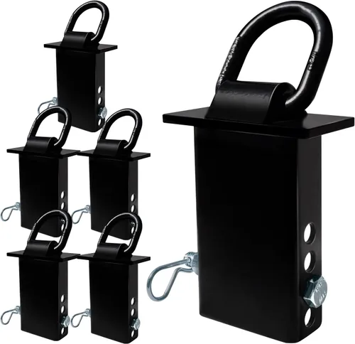 Vista 8 de 4 piezas anclajes de amarre de anillo en D de bolsillo de estaca ajustable resistente con pasador de enganche de 1/2 pulgada aptos para camiones