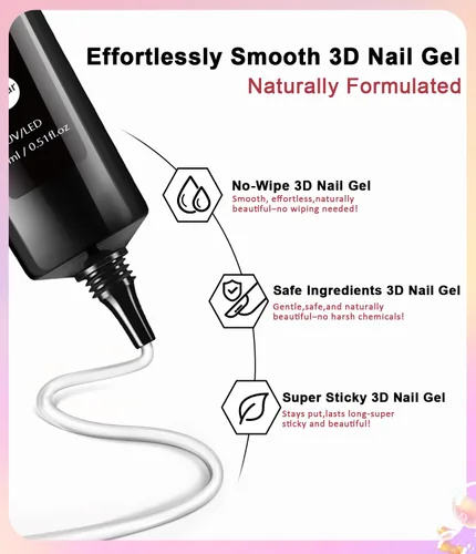 Vista 4 de Kit de polvo de uñas cromado y gel de uñas 3D BISHENGYF: 0.53 oz No Wipe 3D Sculpting Gel Aurora White Pearl Silver Gold Chrome Nail Powder