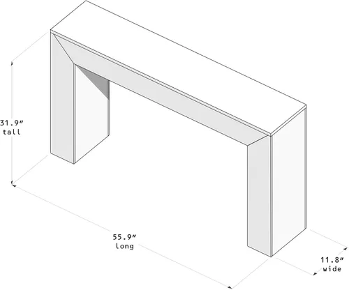 Vista 2 de Plank+Beam Mesa Consola Grand, Mesa de Sofá Moderna de Madera Maciza de 56 Pulgadas, Mesa de Entrada Estrecha para Pasillo, Detrás del Sofá, Sala