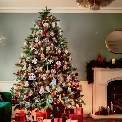 Vista 7 de Adornos de Navidad personalizados de gnomo 2023, familia de 2, 3, 4, 5, 6 – Adorno de Navidad personalizado con nombre para árbol de Navidad
