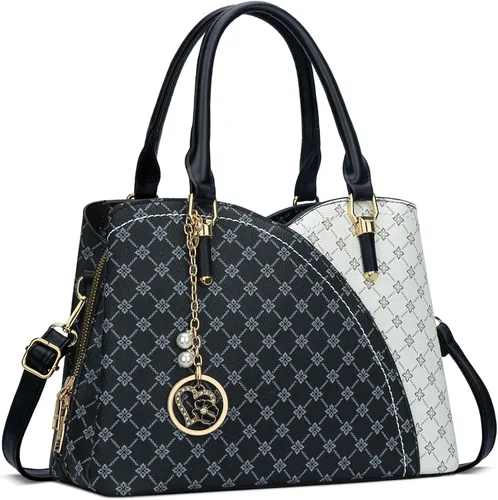 Vista 8 de KKXIU Monederos y bolsos de mano con triple compartimento para mujer, bolso de mano con asa superior