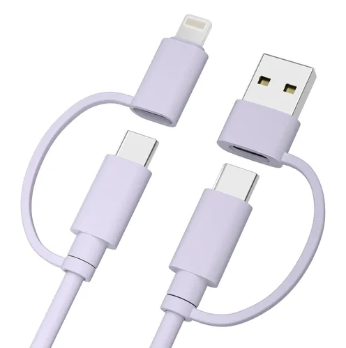 Vista 9 de Elebase Cable de carga 4 en 1 de 3.3 pies, cable de carga múltiple, cable de carga múltiple para iPhone con adaptador USB/Lightning para Apple 17 16