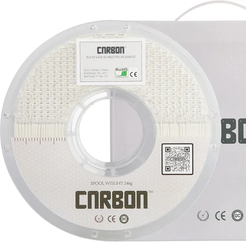 Vista 25 de Filamento para impresora 3D PLA+ de grado alimenticio certificado – CARBON by Comfy Materials – Probado en laboratorio, compatible con la FDA, apto