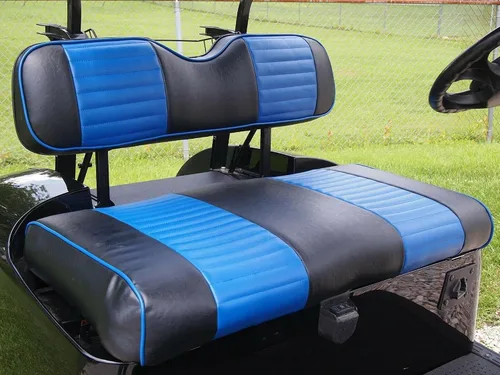 Vista 12 de Cubiertas de asiento delantero para carrito de golf EZGO Medalist, TXT 1994-2013 de Huskey, ajuste personalizado, estilo plisado negro, vinilo