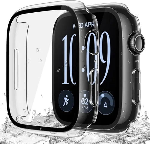Vista 14 de Misxi Paquete de 2 fundas impermeables con botón diseñadas para Apple Watch Series 3 Series 2 de 38mm, funda rígida de policarbonato anticaídas