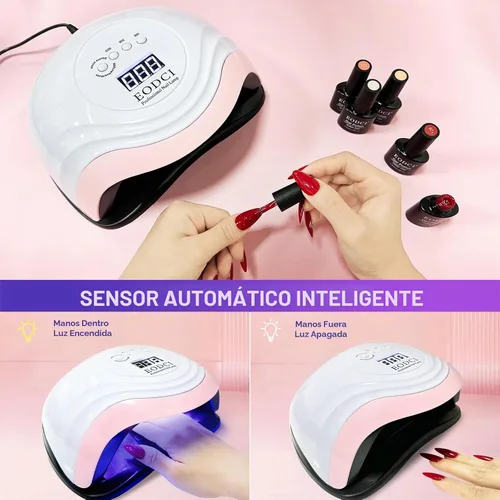 Vista 3 de eodci Lámpara de uñas LED UV de 168 W, luz UV para secador de uñas de gel, lámpara de curado de esmalte de uñas, sensor automático, luz profesional