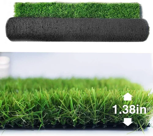 Vista 2 de Petgrow Alfombra de césped artificial sintético de 12 x 28 pies, 1.38 pulgadas, para exteriores/interiores, alfombra de césped artificial