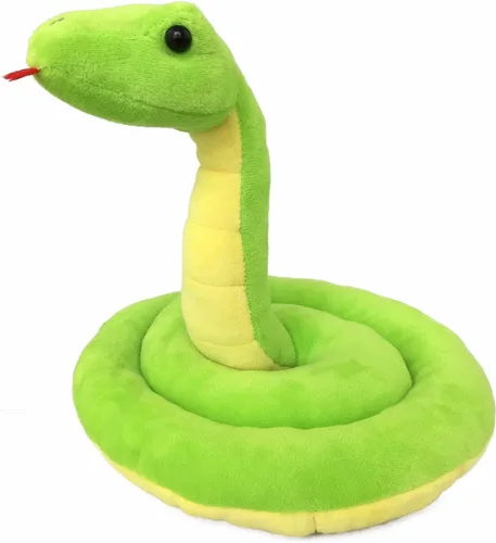 Vista 5 de Ice King Bear Peluche de serpiente verde realista - Juguete de peluche (de pie)