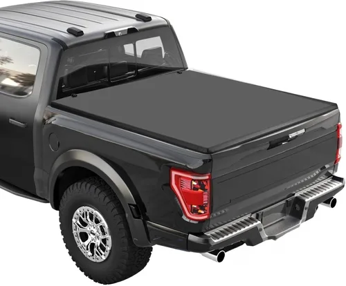 Vista 9 de Cubierta suave para caja de camioneta plegable cuádruple compatible con Ford F150 2009-2014 caja de 5.5 pies