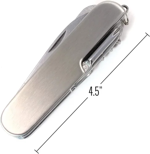 Vista 5 de Cuchillo de bolsillo EDC multiherramienta de acero inoxidable con bolsa de transporte