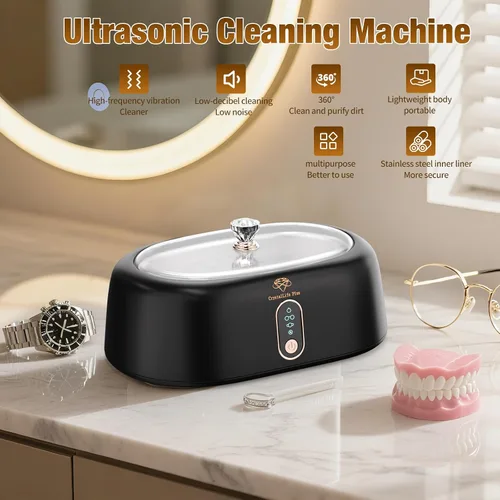 Vista 2 de CrystalLifePlus - Limpiador ultrasónico de joyería de 45 KHz para anillos, anteojos, relojes, diamante, dentadura, Invisalign, máquina limpiadora