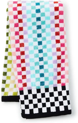 Vista 7 de MACKENZIE-CHILDS Toalla de mano, bonita toalla de mano decorativa para baño y cocina, cuadros negros y blancos
