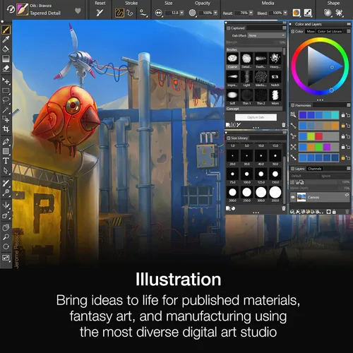 Vista 2 de Corel Painter 2023 Software de pintura profesional para arte digital, ilustración, arte fotográfico y arte fino [Descarga de Mac]