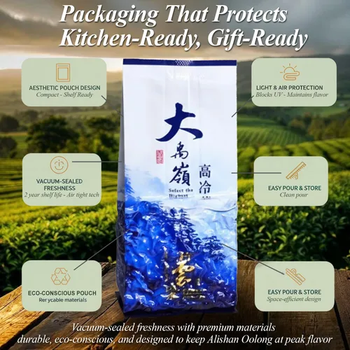 Vista 7 de Zone – Té Oolong 365, 2 bolsas pesadas en lata Sin azúcar, 70 tazas, hojas recogidas a mano de origen único, bolsa resellable de 5.29 oz, paquete
