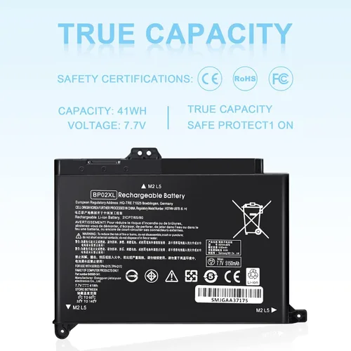Vista 5 de TSKYBEAR BP02XL 849909-850 Batería Compatible con Laptop HP Pavilion 15-AU 15-AW Serie 15-AU057CL 15-AU030WM 15-AU063NR 15-AU123CL 15-AW002LA