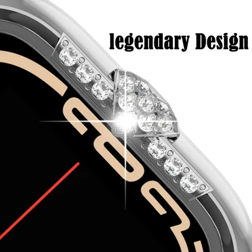 Vista 3 de Funda rígida compatible con Apple Watch Series SE 6/5/4 de 1.575 pulgadas (1.575 in) de diamantes de imitación con protector de pantalla de vidrio