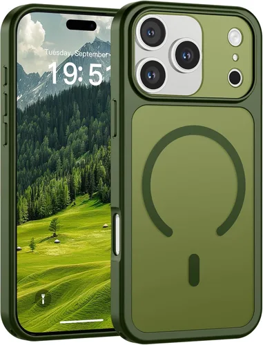 Vista 68 de SUPFINE Funda magnética para iPhone 11 Pro Max (compatible con MagSafe) (protección contra caídas de grado militar), delgada, translúcida mate, a