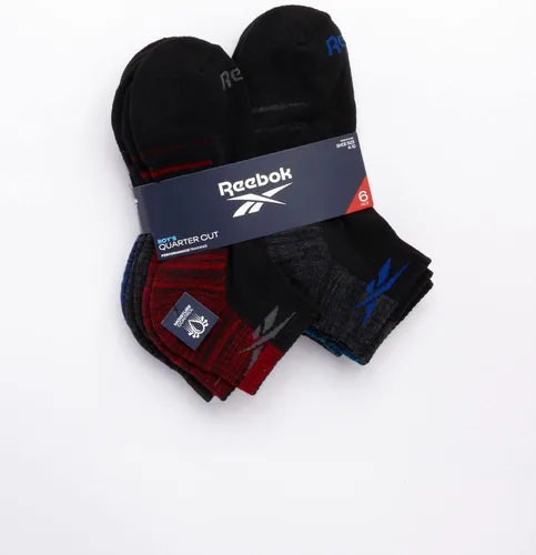 Vista 2 de Reebok Calcetines básicos acolchados de corte cuarto para niño (paquete de 6)