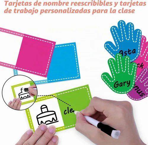 Vista 4 de ABCxGOOD Tabla de Bolsillo Manos que Ayudan, Tabla de Trabajos y Gestión para el Aula, Suministros Esenciales para el Aula Preescolar, Ideal