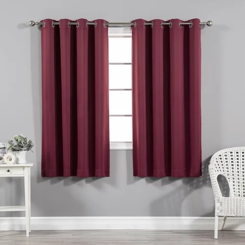 Vista 26 de Best Home Fashion Cortinas opacas con aislamiento térmico, ojales de acero inoxidable y níquel, color rosa bebé, 52 pulgadas de ancho x 63 pulgadas