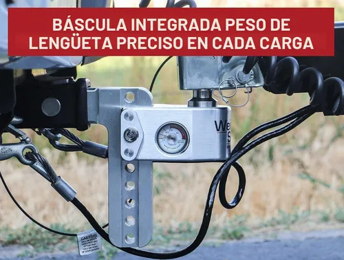 Vista 2 de Weigh Safe Enganche de Remolque Ajustable de Aluminio - Enganche de Remolque con Báscula de Peso de Lengüeta Incorporada - Compatible con Receptores