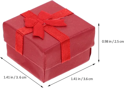 Vista 4 de Hemoton 24 cajas pequeñas de joyería rojas para anillos y aretes, cajas compactas para boda, compromiso, cumpleaños, aniversario, presentación