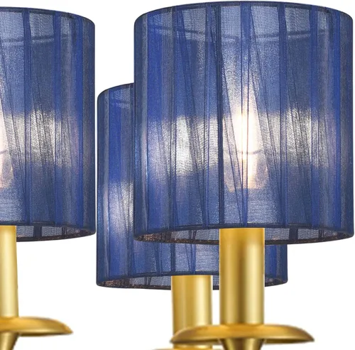 Vista 6 de LYON - Pantallas de organza pequeñas con clip para lámpara de pared, juego de 2, tambor pequeño, 5.2 x 5.2 x 5.2 pulgadas de alto, cinta organza
