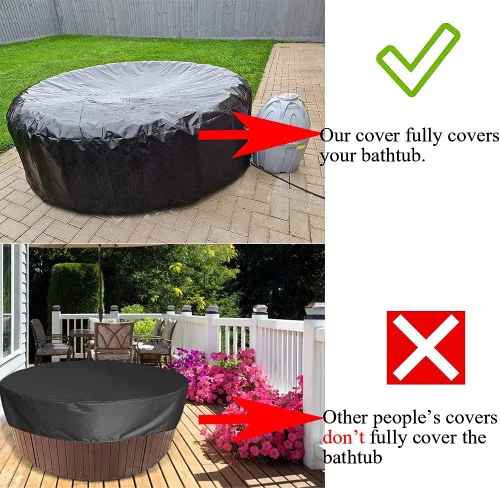 Vista 5 de Cubierta impermeable para bañera de hidromasaje, impermeable, portátil, redonda, inflable, protector para bañera de hidromasaje, piscina, muebles